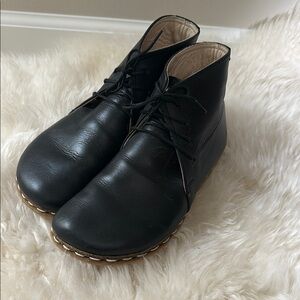 Black Leather HA&OR Handmade Women’s Shoes. Size 7w